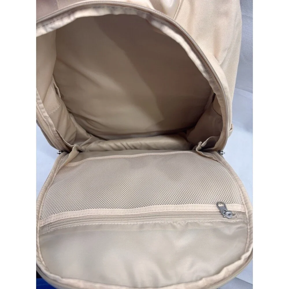 All In Motion Travel Backpack Laptop Bag 17” Beige Water Resistant Carry On NWT